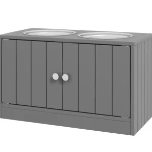 Elevated Dog Bowls with Storage Cabinet