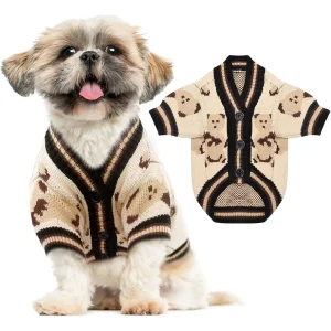 Small Pet Sweater Cute Bear Cardigan