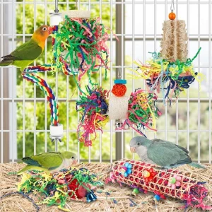 6 PCS Chew Toys Cage Removal Pendant Foraging Toy