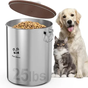 25 Lbs Stainless Steel Dog Food Storage